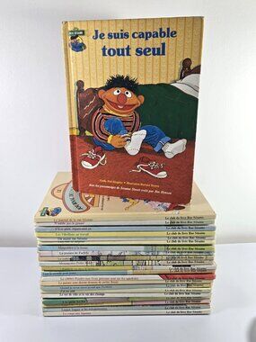 Rue Sesame Street French Vintage 1980s Childrens Book Lot of 22 Books
